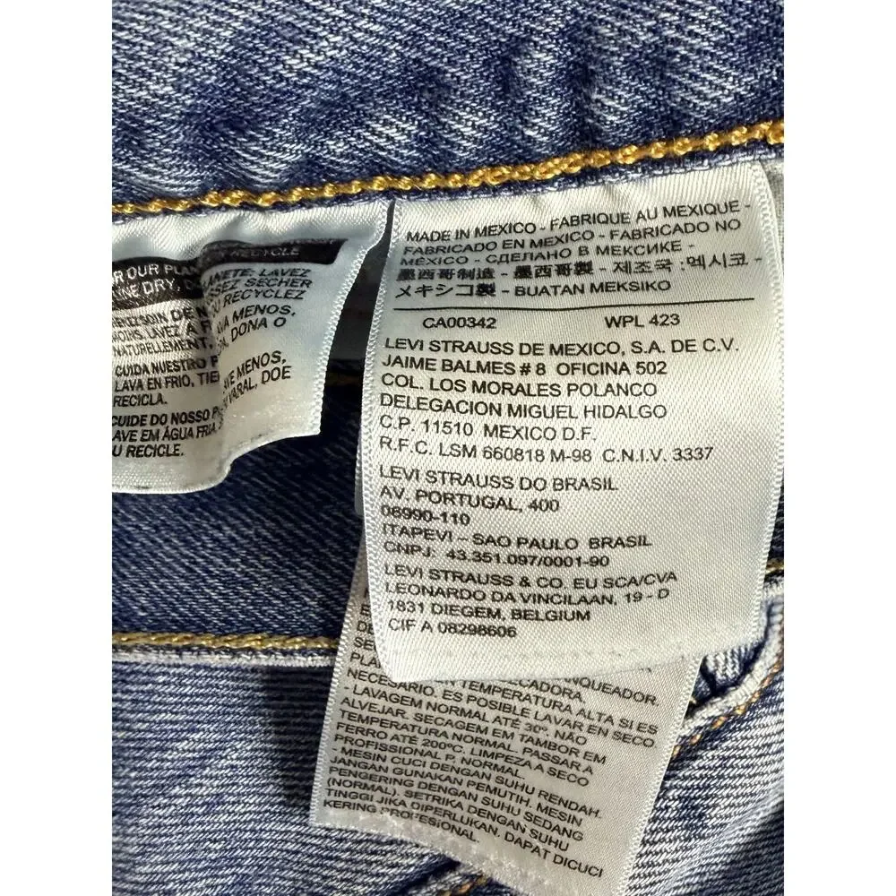 Levis 501 Jeans Men's 42X32 Blue Medium Wash Denim Classic Straight Button Fly